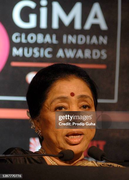 Asha Bhosle attends the Global Indian Music Awards 2010 announcement on November 02, 2010 in Mumbai, India.