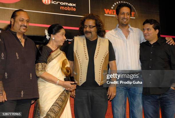 Leslie Lewis,Asha Bhosle, Hariharan, Sulaiman Merchant and Lalit Pandit attend the Global Indian Music Awards 2010 announcement on November 02, 2010...