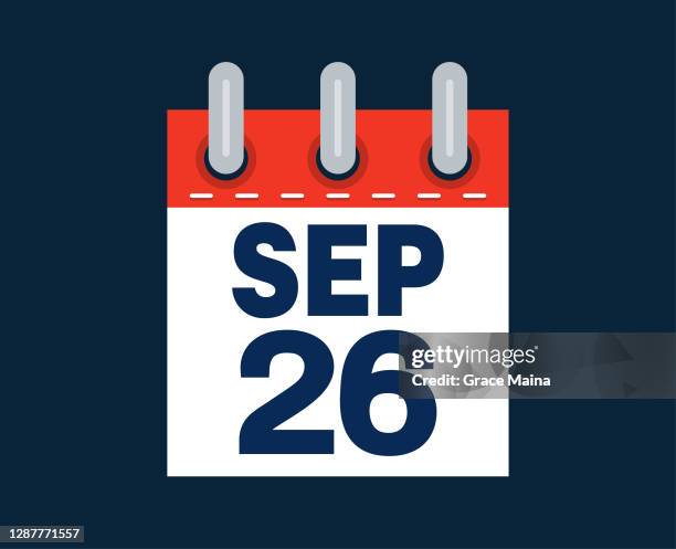 september 26th calendar date of the month - desk calendar stock illustrations