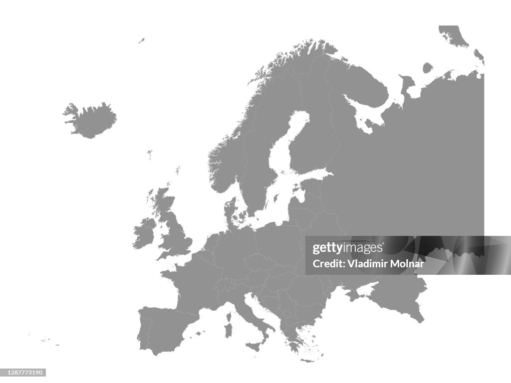 Europer Europe Continent Map High-Res Vector Graphic - Getty Images