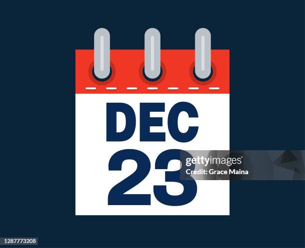 december 23rd calendar date of the month - desk calendar stock illustrations