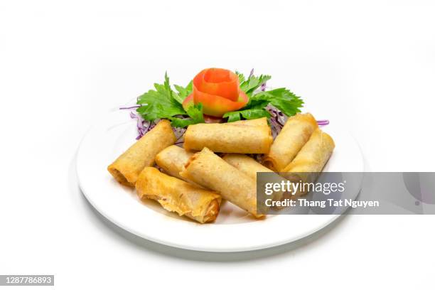 famous vietnamese spring roll - spring rolls stock pictures, royalty-free photos & images