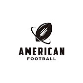 American football sport vector with Gridiron ball on target icon on white background