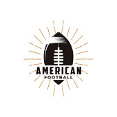 Badge patch emblem American football sport vector with Gridiron ball on white background