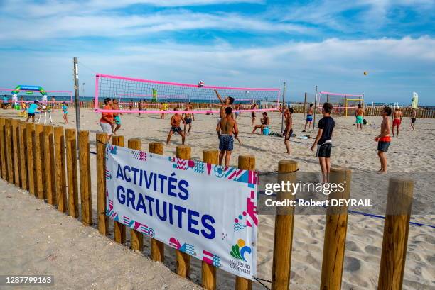 La plage de Mauguio-Carnon avec son nouveau Carré Sport de 4000 mètres carrés devient la plus grande aire française pour la pratique du multisports...