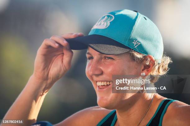 During the Women's Big Bash League WBBL Semi Final match between the Brisbane Heat and the Sydney Thunder at North Sydney Oval, on November 26 in...
