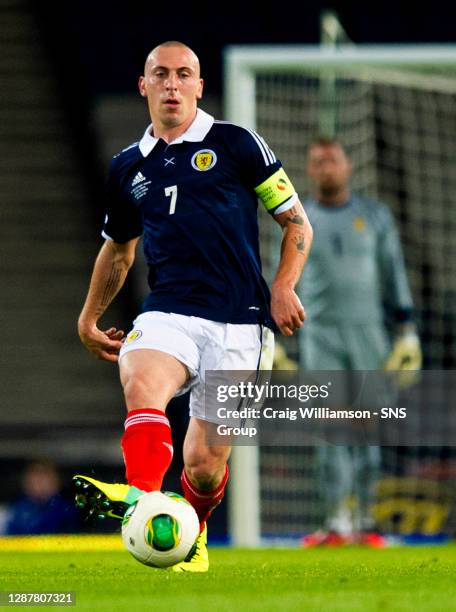 V CROATIA .HAMPDEN - GLASGOW.Scott Brown in action for Scotland.