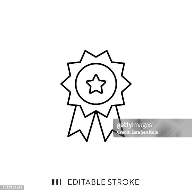 award icon with editable stroke - star medal stock illustrations