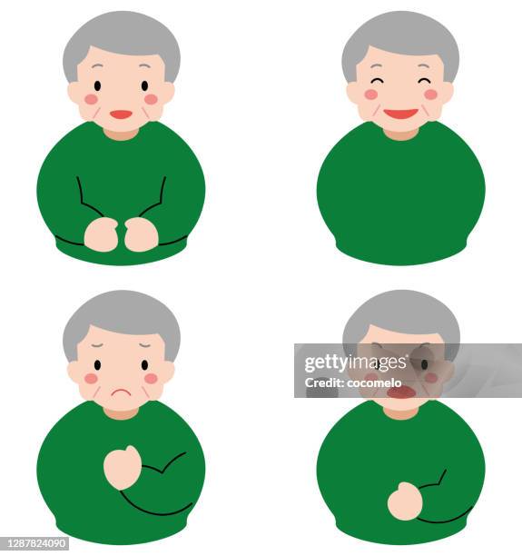 senior man. - old man laughing stock illustrations
