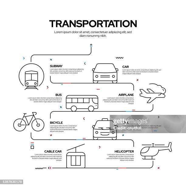 transportation related process infographic design, linear style vector illustration - empty cabinet stock illustrations