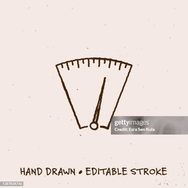 hand drawn measure icon with editable stroke - pencil drawing stock illustrations