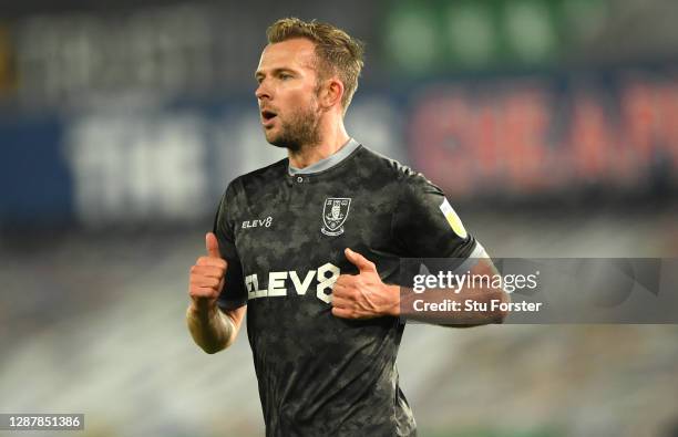 Sheff Wed player Jordan Rhodes in action during the Sky Bet Championship match between Swansea City and Sheffield Wednesday at Liberty Stadium on...