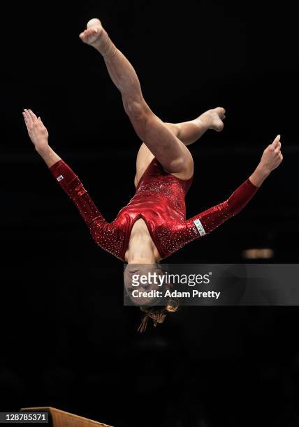 Mc Kayla Maroney of the USA competes on the Beam aparatus in the Women's qualification during day two of the Artistic Gymnastics World Championships...