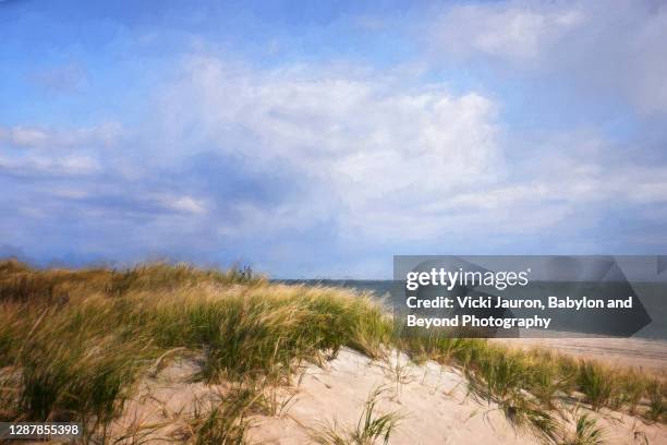 beautiful abstract seascape with clouds at island beach state park - new jersey beach stock pictures, royalty-free photos & images