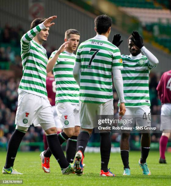 V ARBROATH.CELTIC PARK - GLASGOW.Miku is hailed by his Celtic team-mates for his part in the opening goal