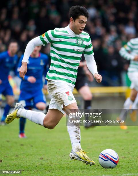 V CELTIC .TULLOCH CALEDONIAN STADIUM - INVERNESS.Miku in action for Celtic.