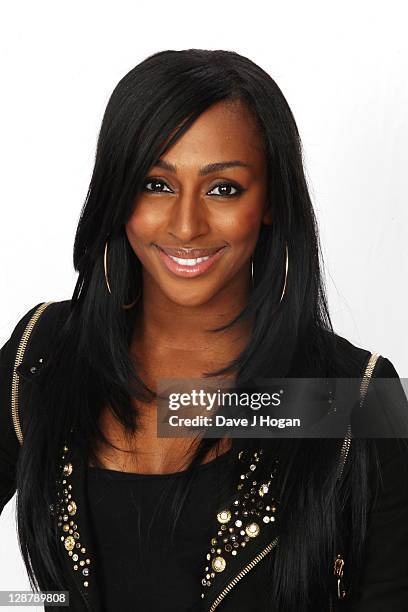 Alexandra Burke poses for a portrait backstage at the 'Michael Forever' concert to remember the late Michael Jackson at The Millenium Stadium on...