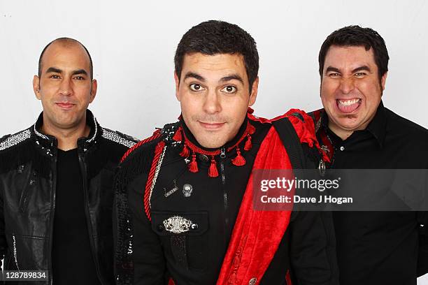 Mike Cosgrove, Dryden Mitchell and Tye Zamora of Alien Ant Farm pose for a portrait backstage at the 'Michael Forever' concert to remember the late...