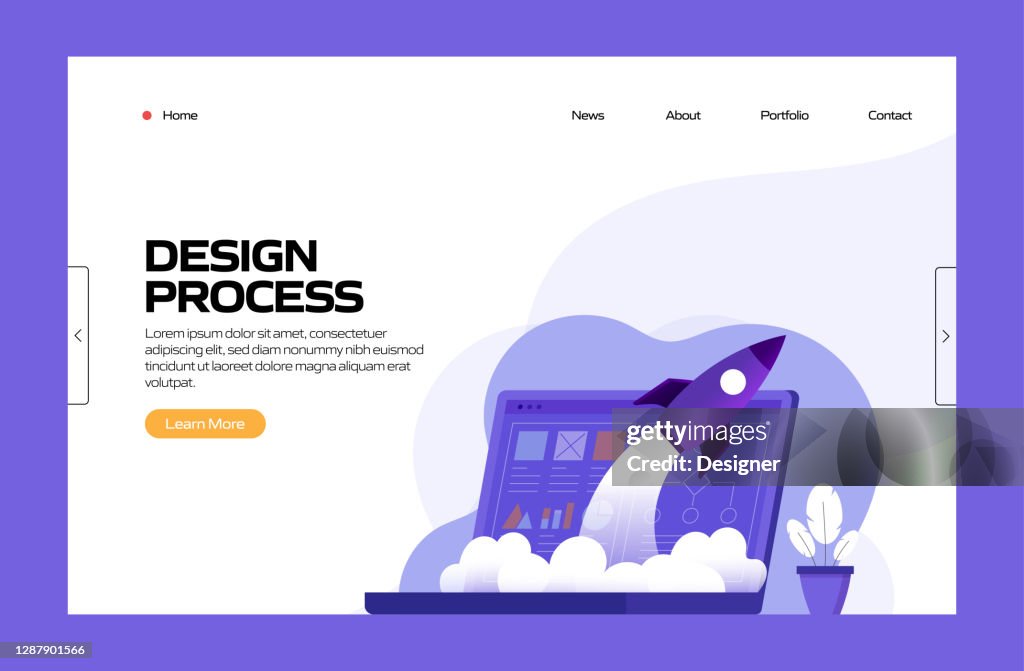 Design Process Concept Vector Illustration For Landing Page Template ...