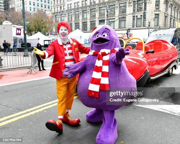 Ronald McDonald and Grimace appear in the 94th Annual Macy's Thanksgiving Day Parade¨ on November 24, 2020 in New York City. The World-Famous Macy's...