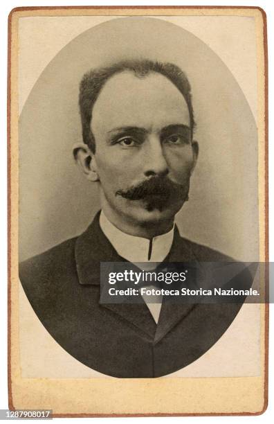 Jose Julian Marti-Perez Cuban politician, writer and revolutionary. He was a leader of the Cuban independence movement. Some verses of a poem from...