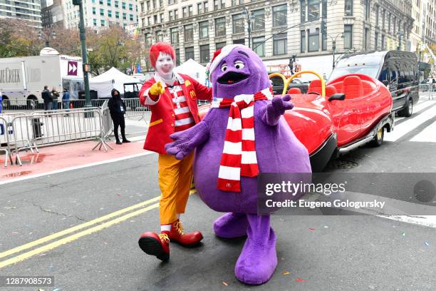 Ronald McDonald and Grimace appear in the 94th Annual Macy's Thanksgiving Day Parade¨ on November 24, 2020 in New York City. The World-Famous Macy's...