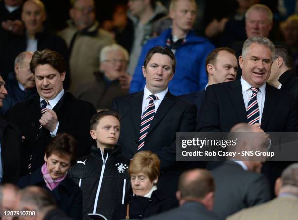V STRANRAER.IBROX - GLASGOW. James Easdale, Sandy Easdale and Rangers chief executive Graham Wallace