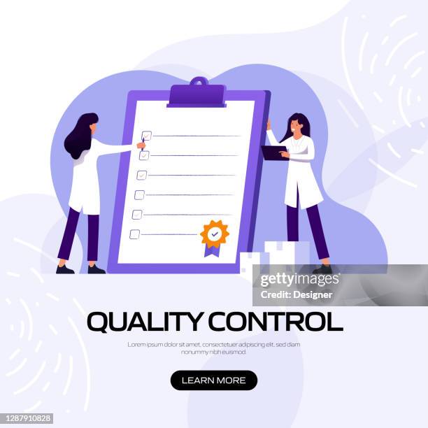 quality control concept vector illustration for website banner, advertisement and marketing material, online advertising, business presentation etc. - product engineering services stock illustrations
