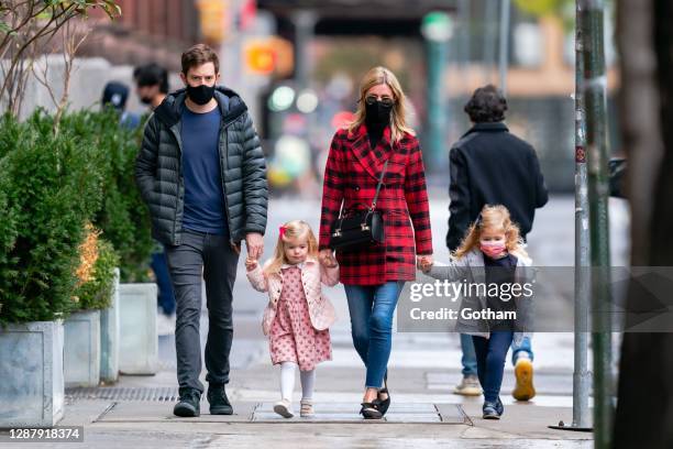 James Rothschild and Nicky Hilton with their daughters Teddy Rothschild and Lily-Grace Rothschild in SoHo on November 26, 2020 in New York City.