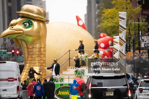 View of the Jennie-O Big Turkey Spectacular float at the 94th Annual Macy's Thanksgiving Day Parade on November 26, 2020 in New York City. While the...