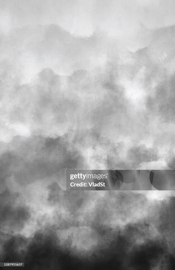 Air Pollution Smoke Gray Clouds Watercolor Grunge Abstract Background With  Copy Space High-Res Vector Graphic - Getty Images