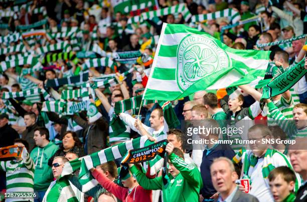 V CELTIC .HAMPDEN - GLASGOW.The Celtic fans are in good voice as they await kick-off.