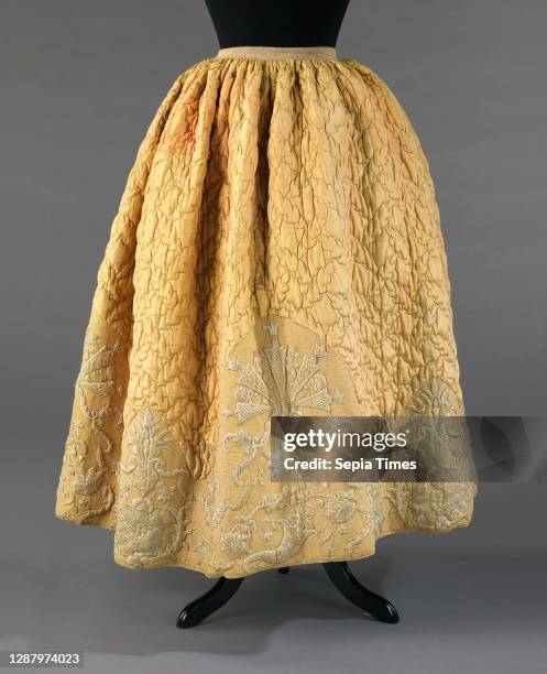 Petticoat, Swedish, 1740–60, silk, cotton.