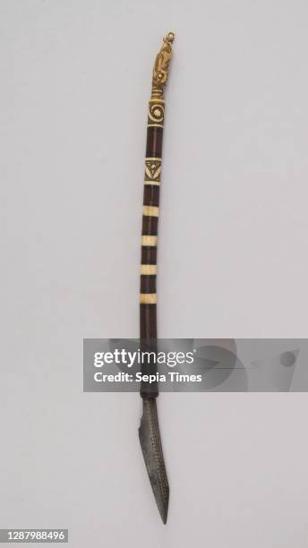 Dagger , Dyak, 18th–19th century, Steel, bone, wood, horn, H. 17 1/2 in. ; W. 5/8 in. ; Wt. 3.4 oz. , Knives.