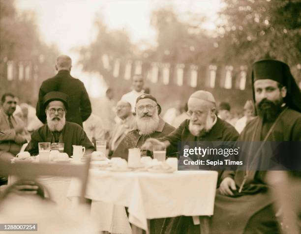 Iraq. . Celebration of Iraq becoming member of the League of Nations, Oct. 6, 1932. Baghdad. Maronite Bishop, etc. At the King's reception. 1932,...