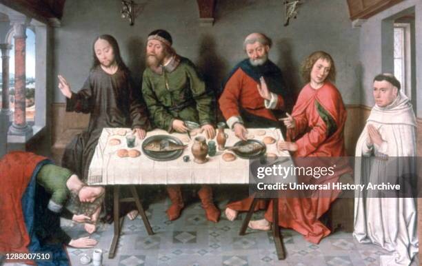 Christ in the House of Simon', 1440's. Artist: Dieric Bouts Dieric Bouts was an Early Netherlandish painter. Bouts may have studied under Rogier van...