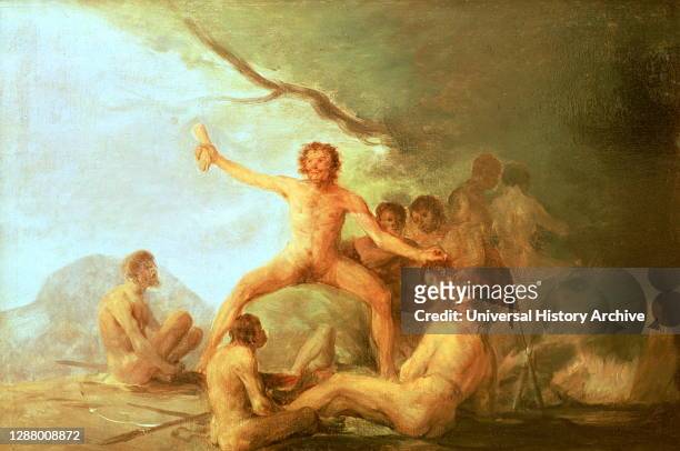 Cannibals savouring human remains', 1800-1808 Artist: Francisco Goya. Francisco Goya was a Spanish artist whose paintings, drawings, and engravings...