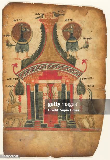 Double-Sided Gospel Leaf, Ethiopian, first half 14th century, Made in Tigray, Ethiopia, Ethiopian, Tempera on parchment, Overall: 10 15/16 x 7 1/2...