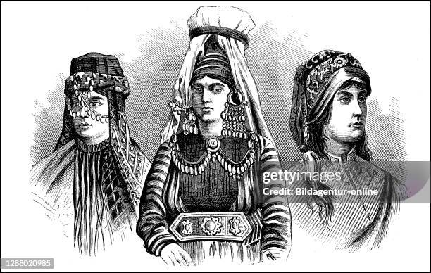Women from Kurdistan, Kurdish, Turkey today, women in the 19th century / Frauen aus Kurdistan, Kurdinnen, heute Türkei, Frauen im 19. Jahrhundert,...