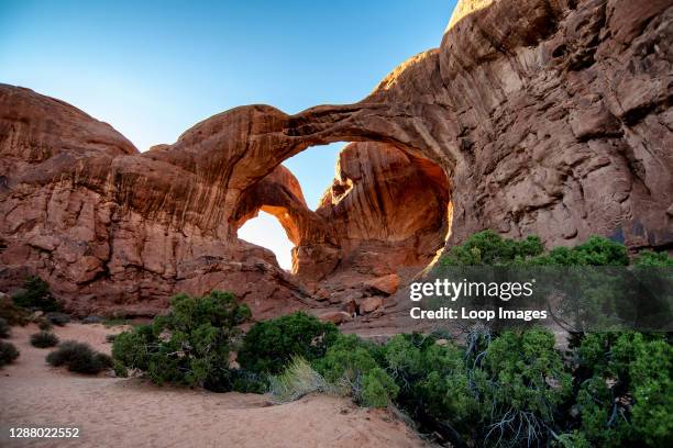 Double Arch in Arches National Park near Moab in Utah.