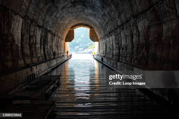 An abandoned submarine pen in Parja cove on the island of Vis.