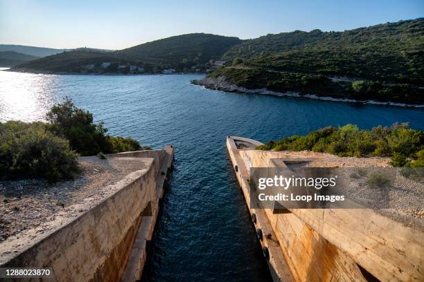 An abandoned submarine pen in Parja cove on the island of Vis.