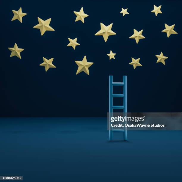 ladder to the stars - reach stars stock pictures, royalty-free photos & images