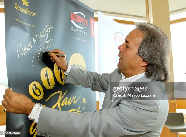 Rabah Madjer attend the Golden Foot awards previews on October 9, 2011 in Monaco, Monaco.