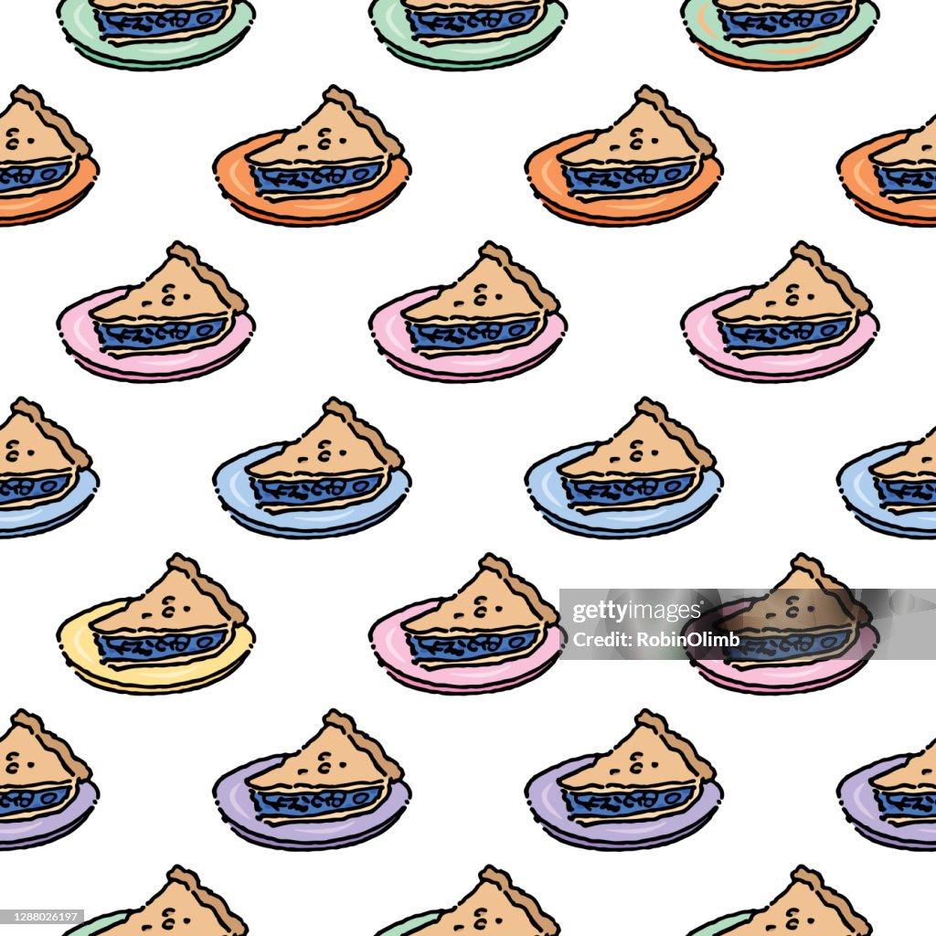 Tranches de tarte aux myrtilles motif sans couture