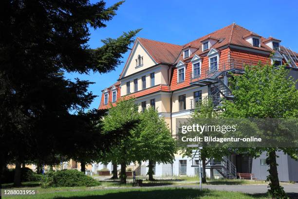 Terrace Therme in Bad Colberg, place with mineral spring spa treatment, Heldburger country Heldburg, Hildburghausen, Thuringia, Germany /...