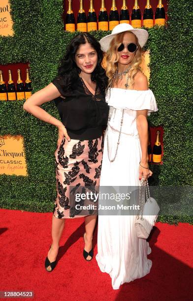 Actress Selma Blair and stylist Rachel Zoe arrive at the Veuve Clicquot Polo Classic Los Angeles at Will Rogers State Historic Park on October 9,...