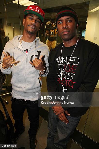 Recording artist Big Sean invades "The Whoolywood Shuffle" with host DJ Whoo Kid at SiriusXM Studio on October 8, 2011 in New York City.
