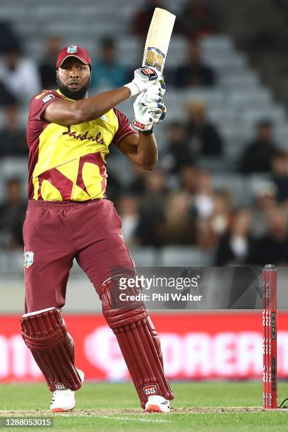 Kieron Pollard of the West Indies bats during game one of the International T20 series between New Zealand and the West Indies at Eden Park on...