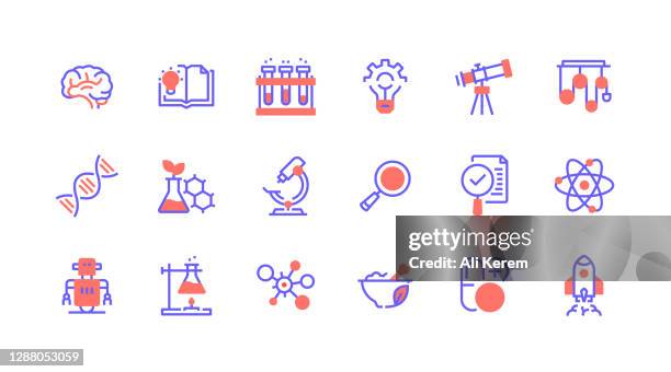 line icon concepts. science, knowledge, chemistry, innovation, atom icons. - biotechnology icon stock illustrations